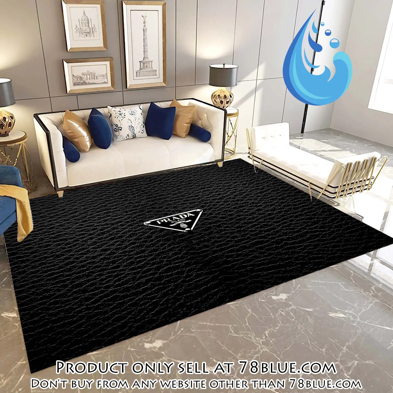 Prada luxury brand premium logo area rug carpet home decor 78b0639629